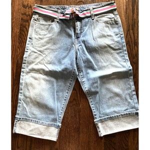 Levis jeans 14 Stretch 515 capri style blue jeans with belt Nice!